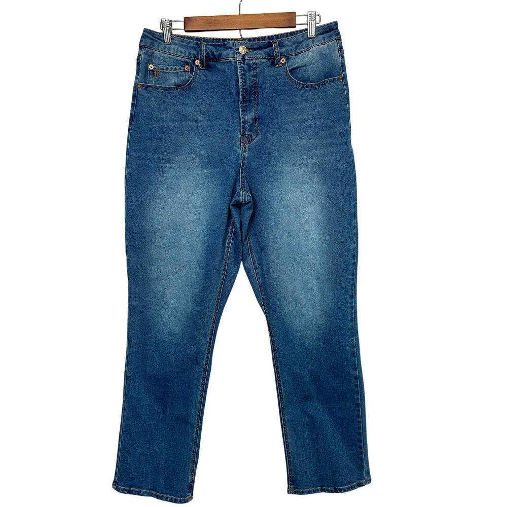 FRYE High Rise Straight Leg Jeans 10/30 Medium Wash Modern 90s Style Ankle